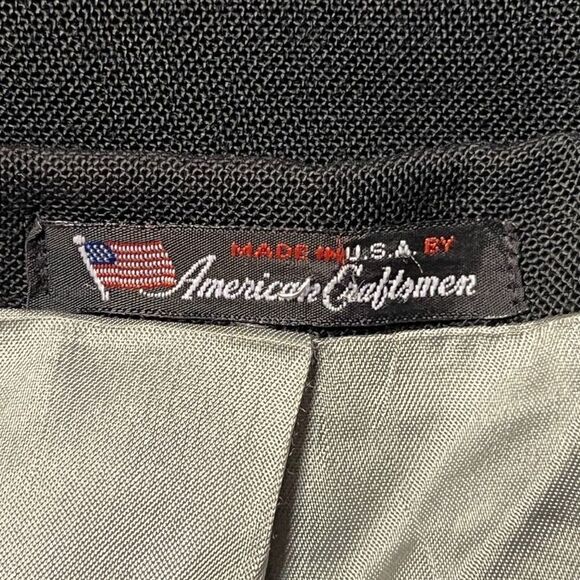 Stafford Mens Two Button Suit Jacket Black Single-Breasted Notch Lapel Lined 52 - Picture 7 of 12